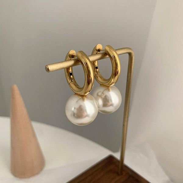 

stud pearl earring 2022 advanced simple light luxury temperament fashion female ins cool wind earrings, Golden;silver