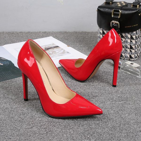 

dress shoes women's pumps classic pointed-toe shallow mouth leather super high fine heel solid color work summer ladies, Black