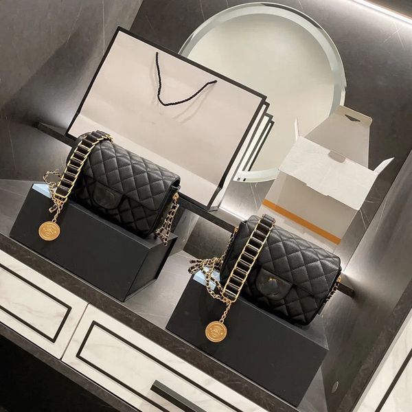 

designer bags women's xiaoxiangfeng fang fat coin bag women's 2023 new versatile one-shoulder hand-held messenger leather rhombus