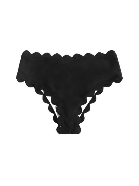 

scallop trim bikini panty j40m#, White;black