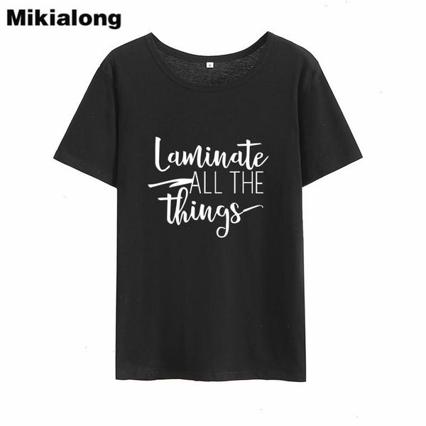 

laminate all the tee things harajuku t-shirt women short sleeve loose cotton shirt femme black white
