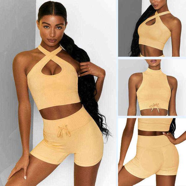 

women seamless yoga set fitness sport suit two piece set gym clothing workout sportswear yoga set high waist seamless leggings t220729, White;red