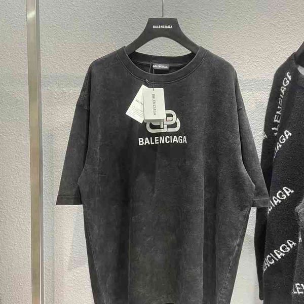 

hip hop balencaigass trendy t shirts print lock ss22 round letter neck short sleeve cotton loose fit versatile t-shirt, White;black