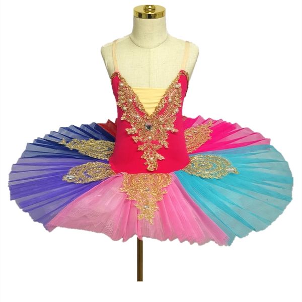 

professional ballet tutus skirt for kids swan lake ballet dress pancake tutu leotard ballet clothing for girls 220808, Blue