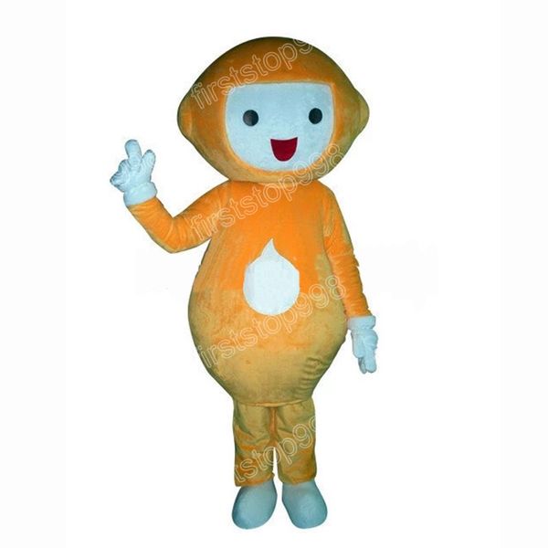 Simulazione del costume della mascotte della bambola arancione di Halloween Cartone animato Personaggio a tema anime Taglia per adulti Tuta da pubblicità esterna natalizia