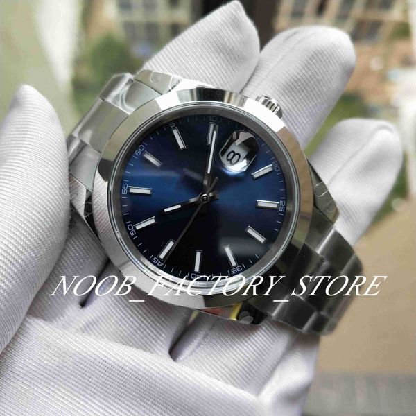 

supe bp factory version watch 41mm 126300 126333 3 colors smooth bezel wristwatches 2813 automatic movement stainless steel blue dial, Slivery;brown