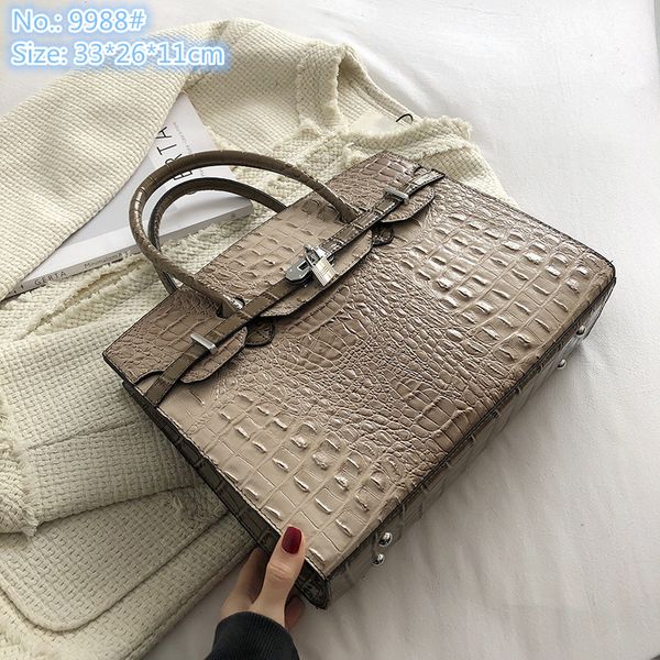 

wholesale ladies shoulder bags elegant embossed leathers handbags large capacity solid color fashion tote bag simple atmosphere crocodile ha