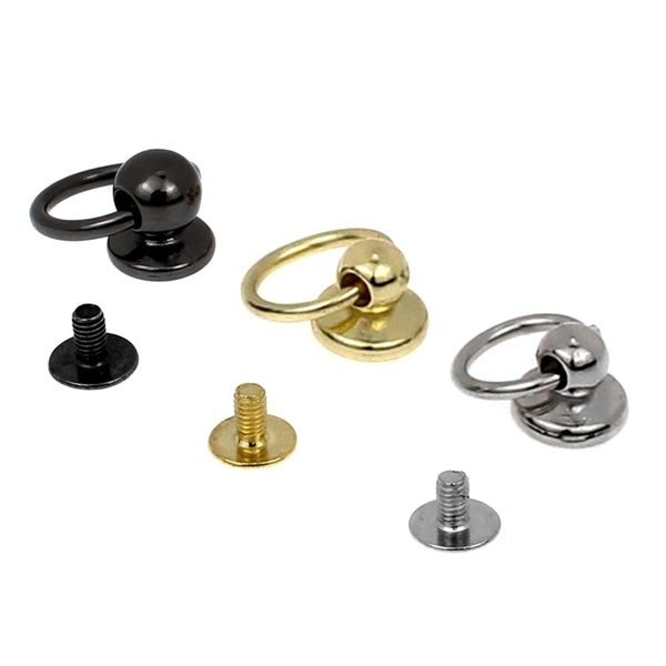 

bag parts & accessories 100pcs 8/10mm metal bags rivet nail buckle swivel screw 220823, Black