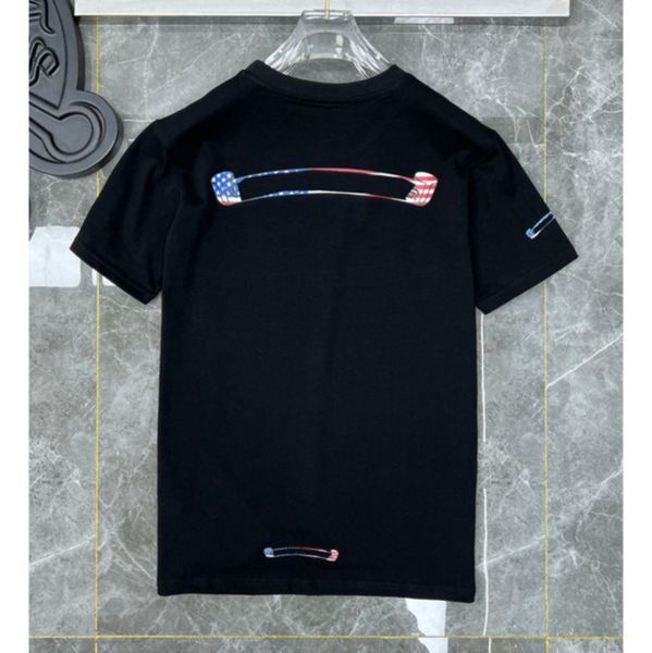 

ch luxury summer brand fashion men's t shirts designers tees correct horseshoe sanskrit cross polos boy graffiti t-shirts women short s, White;black