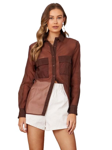 

flap pocket button through c8lq#, White