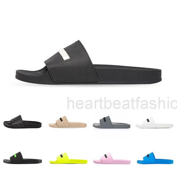 

summer mens designer slide men women sliders slippers sandales pink black fluo green white grey beige blue yellow red beach l indoortop