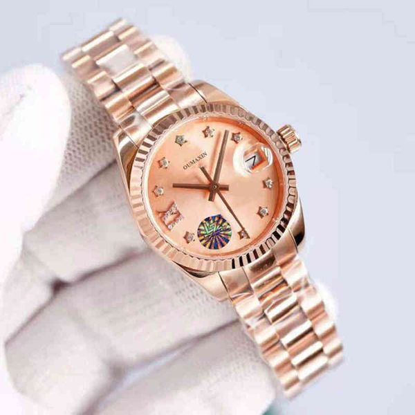 

luxury brand 26.5mm ladies watch automatic mechanical sapphire 316l stainless steel white dial clock, Slivery;brown