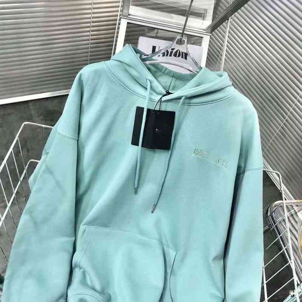 

2022 designer bal hoodies and coats jimo sweater 22 spring new style bajia embroidered letters before after hooded sweater simple for men wo, Black