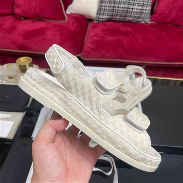 

dress shoes female sandals desginer summer shoes flat platform lady design fabric cotton casual father chunky beach sandal 41 42, Black