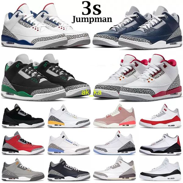 

jumpman 3 men basketball shoes 3s unc pine green black cement racer blue fire red court purple cool grey laser orange katrina mens sneakers
