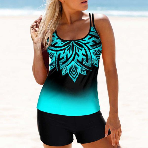 

2022 new split large swimsuit women's flower printed swimsuit