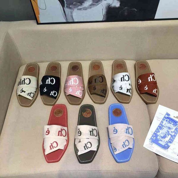 

designer slippers luxury high version ch kejia's letter cross woven belt roman casual slippers women's wear color matching large f, Black