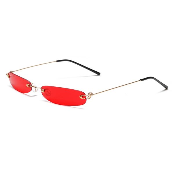 Neue Mode Retro Sonnenbrille Männer und Frauen Marke Designer rechteckige beliebte Farbe quadratische Brille Persönlichkeit rahmenlose Sonnenbrille