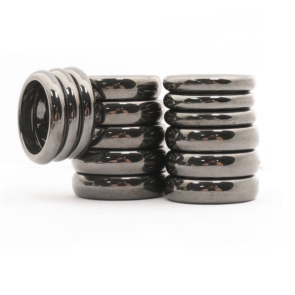 

gemstone ring magnetic hematite ring 6 mm 4mm, Silver