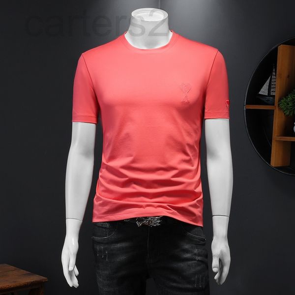 

men's t-shirts designer 2022 summer european mercerized cotton printed t-shirt fake mold loose to 200 kg - e114960 v0wm2022, White;black