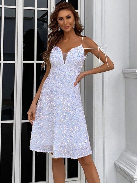 

missord tie shoulder glitter dress y1oy#, Black;gray