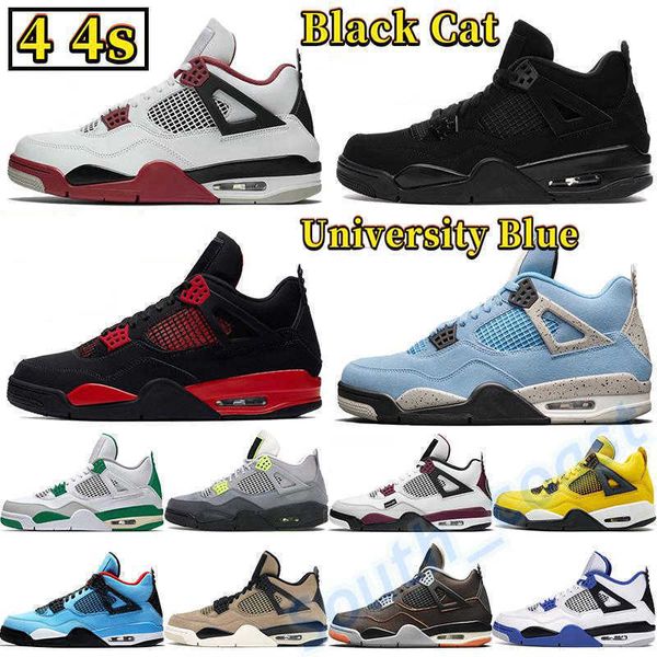 

2021 white oreo jumpman 4 4s basketball shoes university blue black cement pure money trainers silt red splatter metallic green purple men