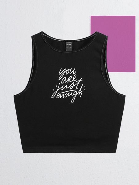 

x elizabeth graham slogan graphic stitching tank z0ym#, White