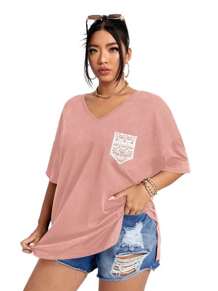 

plus graphic drop shoulder oversized tee 51p4#, Black
