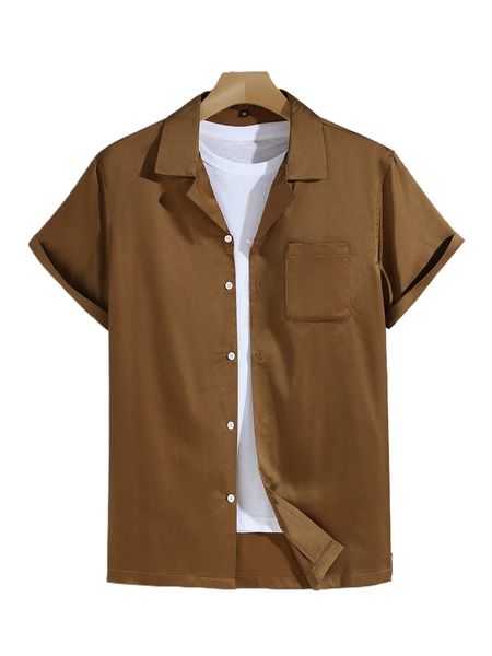 

men one pocket front button up shirt without tee 87du#, White;black