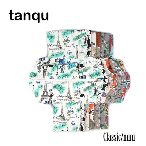 

tanqu canvas fabric zip street false inner classic mini lining insert for obag standard mini o bag womens handbag accessory 210302, Black