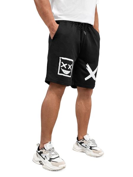 

extended sizes men cartoon graphic shorts i3jh#, White;black