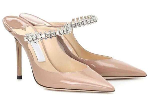 

elegant lady bing crystal straps women's high heels pointed toe lady wedding party dress pumps luxury stiletto heel wi jimmys choos zvw, Black