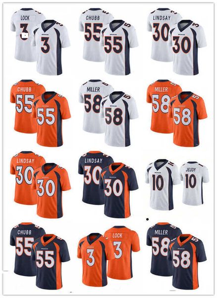 

denver''broncos''men women youth 58 von miller 3 russell wilson 14 courtland sutton 31 justin simmons 5 joe flacco footb, Black;red