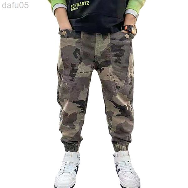 

boys camo cargo pants elastic leisure children jogging pants for children 6 8 10 12 14 year pants lc246 l220808, Blue