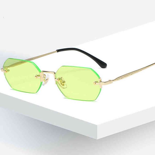 

sunglasses s31454 fashion polygon frameless women's hip hop net red street shooting personalized small frame men's and women', White;black