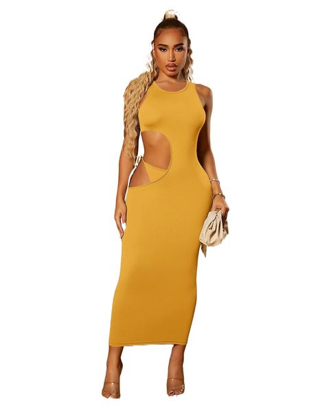 

sxy solid cut out bodycon dress x8dz#, Black;gray