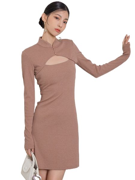 

dazy solid cut out bodycon dress f0iv#, Black;gray