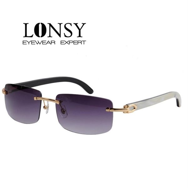 

lonsy original buffalo horn sunglasses with high transmittace cr39 lens cx2007062395, White;black