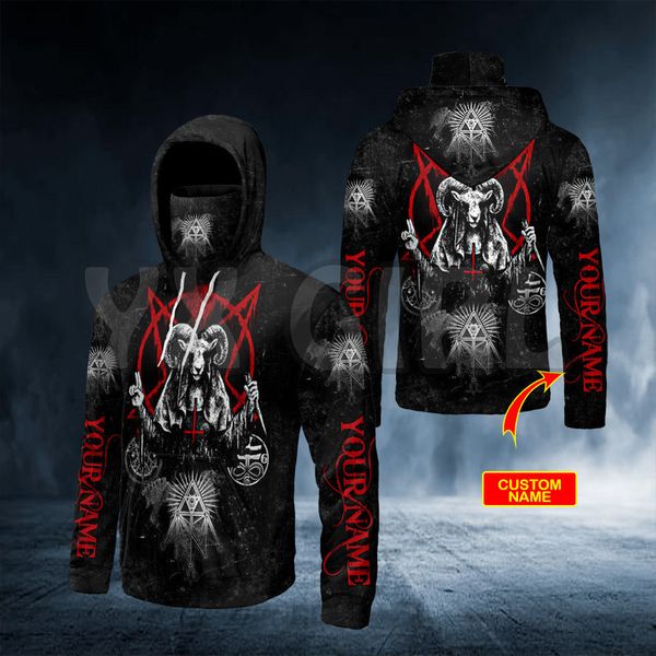 Mendes Ziege Siegel von Baphomet Schädel 3D gedruckt Hoodies Harajuku Mode Sweatshirt Frauen Männer Casual Pullover Hoodie Maske Warm 220712