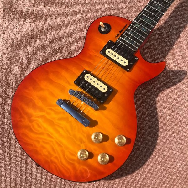 

water ripple electric guitar zebra pickup silver gold hardware customizable