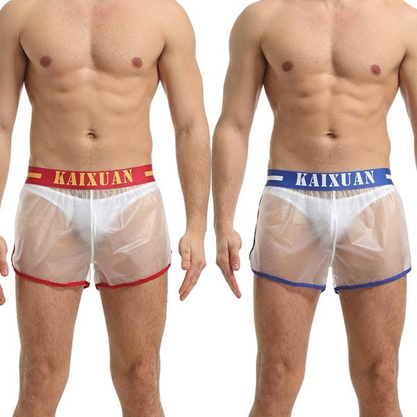 Underpants Männer sexy transparente Unterwäsche PVC Beach Schwimmstüle Home Boxer Trendy Lose Shorts Alternative Flirtunderpants