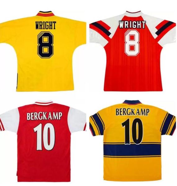 

1992 1993 1994 1995 1996 1997 ian wright tony adams retro soccer jersey 93 94 anelka bergkamp merson rocastle dixon campbell smith home clas, Black;yellow