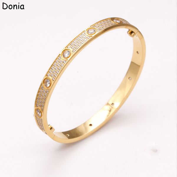

donia jewelry luxury bangle screwdriver gypsophila exaggerated titanium steel micro-inlaid zircon gifts from european and american fashion d, Black