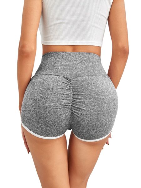 

wide waistband contrast binding marled knit shorts r1wk#, White;black