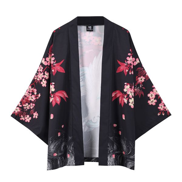 

men kimono cardigan japanese obi male yukata men haori japanese samurai clothing traditional aa, Red