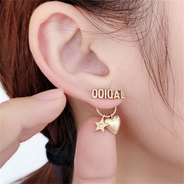 

ornament charm earring new letter love earrings temperament versatile personality earrings, Golden