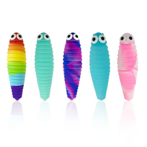 Fidget Toy Slug articolato flessibile 3D Sucker Slug Joints arricciato alleviare lo stress anti-ansia giocattoli sensoriali per bambini Aldult DHL FREE Y02