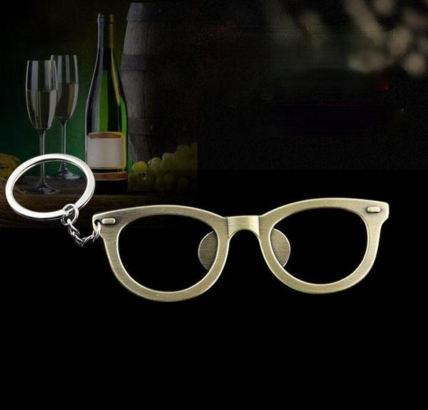 Abridor de garrafas de cerveja de óculos de sol de verão key anel de metal de vidro garrafas de chaves de bola de moda para homens para homens
