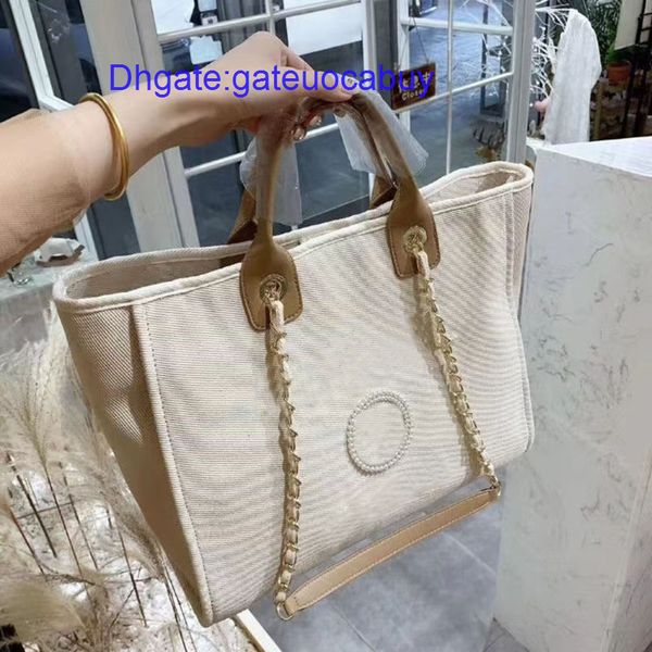 

classic fashion pearl beach bags brand ch women handbags evening bag designers female canvas portable high-capacity luxury trend big handbag, Black;red