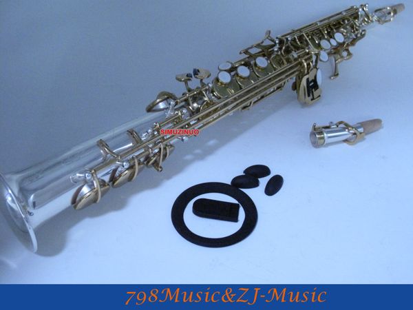 

silver plated and gold keys soprano saxophone bb key to high f key lorico saxophone ring mute l-rs